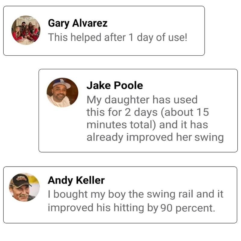 SWINGRAIL BASEBALL & SOFTBALL SWING TRAINING AID - EQUIPMENT FOR BATTING AND HITTING - THE SIMPLE WAY TO IMPROVE YOUR SWING MECHANICS & BECOME A BETTER HITTER! INNOVATIVE TRAINING AID ALLOWS PLAYERS TO “FEEL” HOW TO SWING CORRECTLY