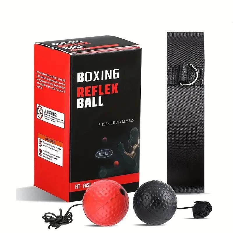 Boxing Reflex Ball Set, Including 2 Counts Difficulty Levels Ball & 1 Count Headband, Improve Reaction Speed and Hand Eye Coordination Training Boxing Equipment for Home, Christmas, Christmas Gift