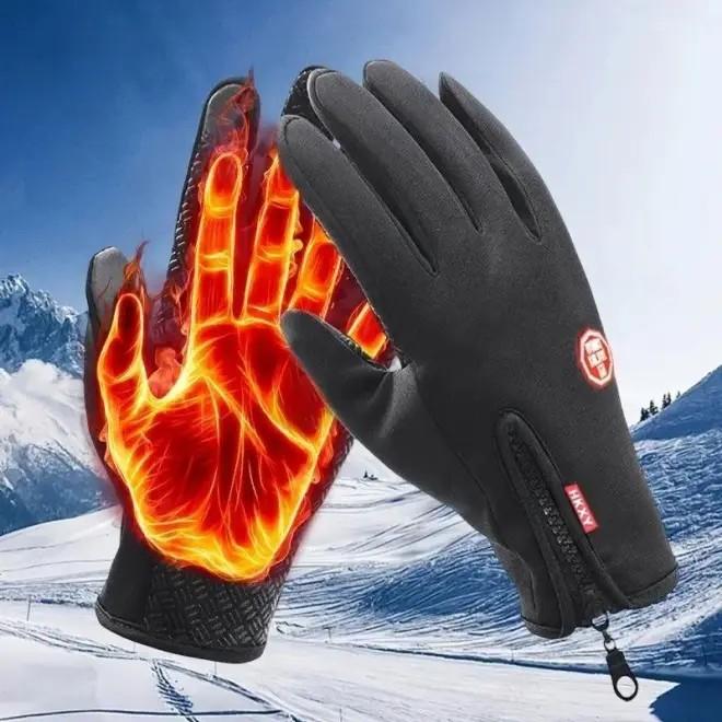 Winter Warm Gloves, 1 Pair Men's and Women's Outdoor Cycling Gloves Warm Plush Lining for Sports, Fishing, Autumn Travel, Waterproof, Windproof and Non-slip Touch Screen Gloves, Birthday Gift