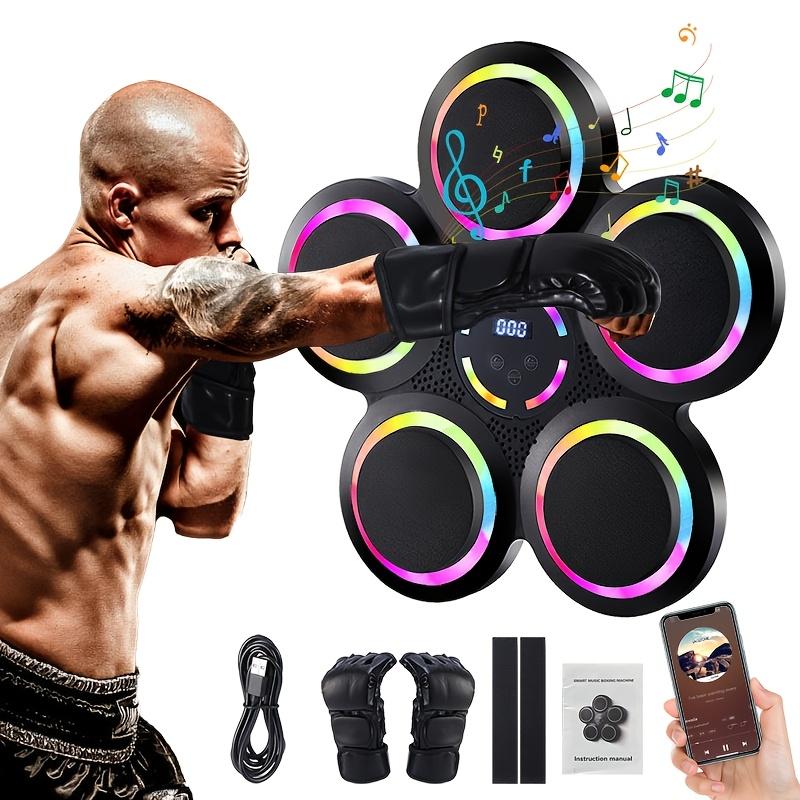 Smart Music with Gloves Boxing Target Suit, Dynamic Strike Sound Effect, Smart Led Counting, 984.25-Inch Wireless Connection Mobile Phone to Play Music, 9 Speed and Mode Adjustment, Light Rhythm, Adjustable Height, Music Boxing Sports