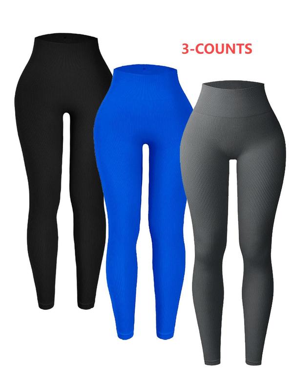 Women's Solid Color High Waist Skinny Pants, Casual Comfy Seamless High Stretch Leggings for Daily Wear, Ladies Bottoms for All Seasons, Yoga Pants