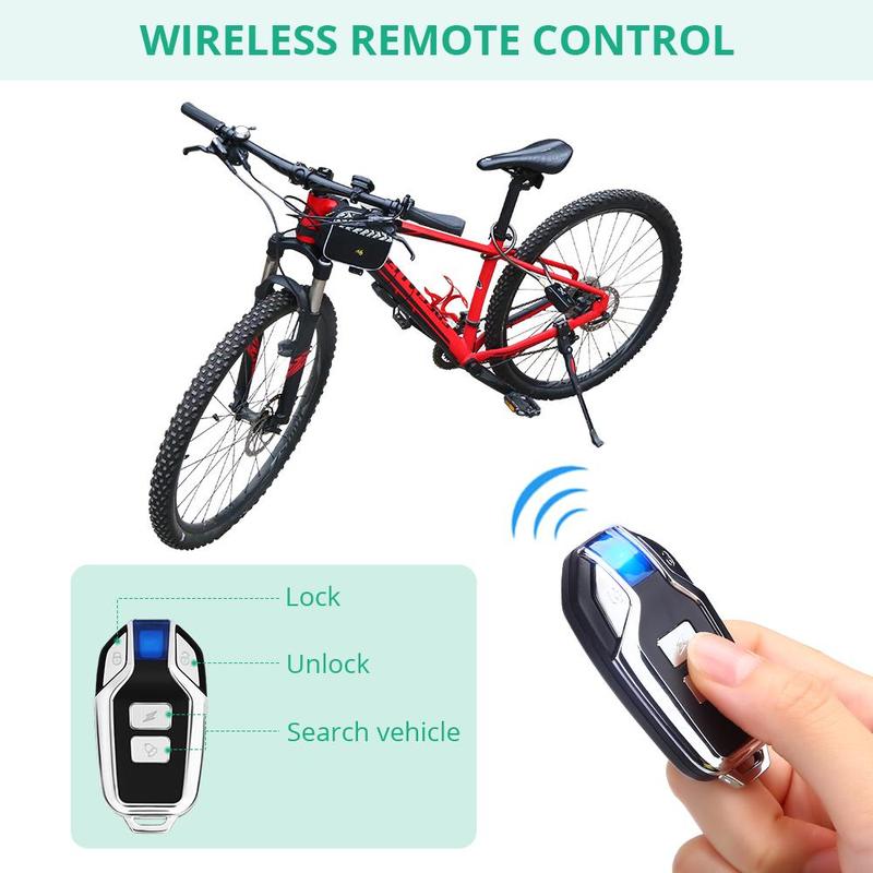 Bike Alarm Code Lock, 1 Set Remote Control Bicycle Alarm, Anti-theft Alarm Security Lock, Cycling Motorcycle 4-digit Password Lock, Bike Attachments