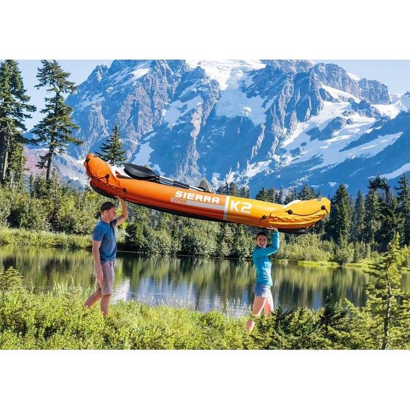 Sierra K2 2-Person Inflatable Blow Up Fishing Kayak with Accessory Kit Oars and Hand Pump