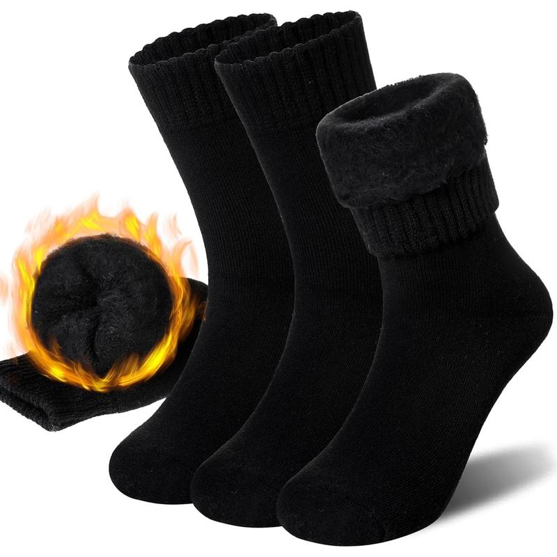 Women Heated Socks Ski Winter Thermal Hiking Snowboarding Thick Boot Insulated Socks 3 Pairs