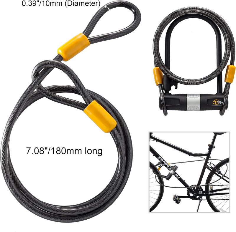 Bike U Lock with  -  Heavy Duty Bicycle U-Lock,14mm Shackle and 10mm x1.8m  with Mounting Bracket for Road, Mountain, Electric & Folding Bike