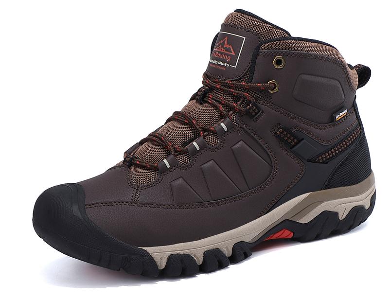 ARRIGO BELLO Casual Sports Shoes Warm Men's Winter Boots Snow Fur Edge Warm Short Boots Outdoor Non-slip Hiking Shoes Waterproof Shoes (Brown)