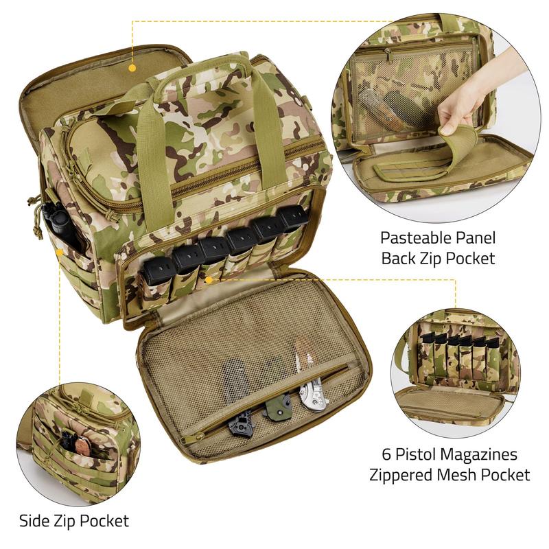 Tactical Range Bag Shooting Range Duffle Bag, Range Bag Hunting Case Bag with Lockable Zipper for Shooting Range Outdoor