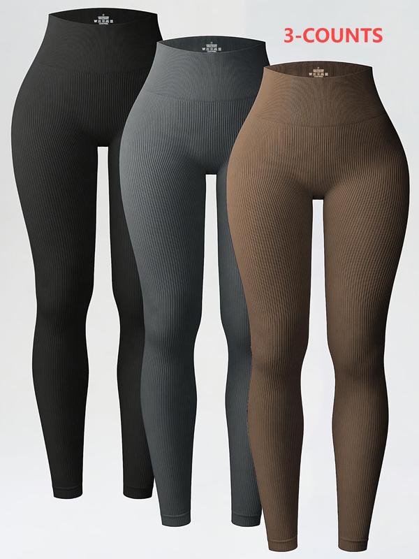 Women's Solid Color High Waist Skinny Pants, Casual Comfy Seamless High Stretch Leggings for Daily Wear, Ladies Bottoms for All Seasons, Yoga Pants