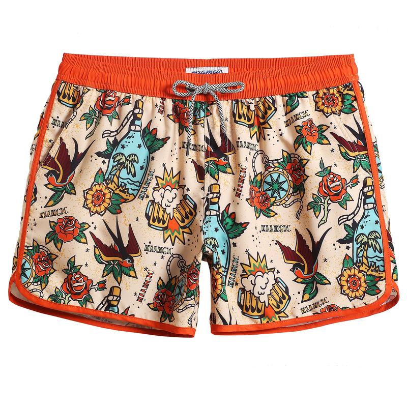 4.5 Inch Inseam Vintage Stretch Swallow Homing Swim Trunks