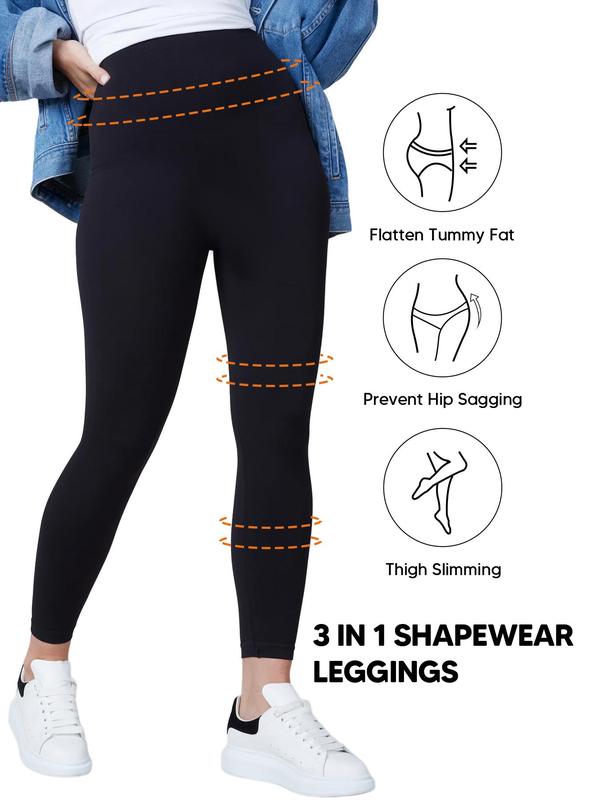 Women's Plain High Waist Tummy Control Butt Lifting Thigh Slimming Shapewear Leggings, High Stretch Seamless Skinny Pants, Women's Shapewear Bottoms for All Seasons