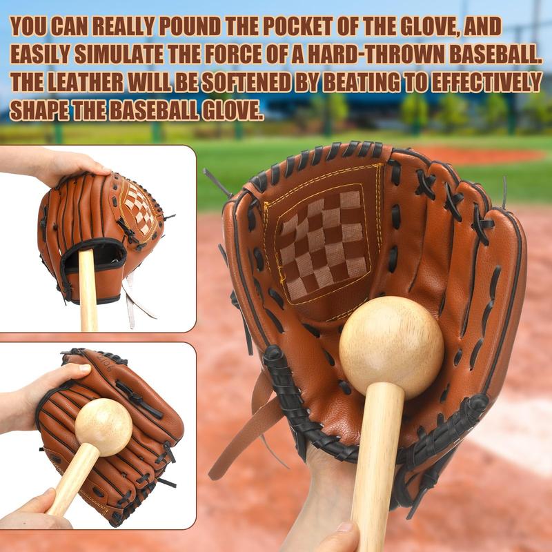 11 Pcs Baseball Glove Break in Kit Include Glove Mallet Wood Shaping Hammer Practice Ball 6 Locks 2 Wrap Band 1 Glove Conditioner for Youth Adult Softball Baseball Catchers Accessories