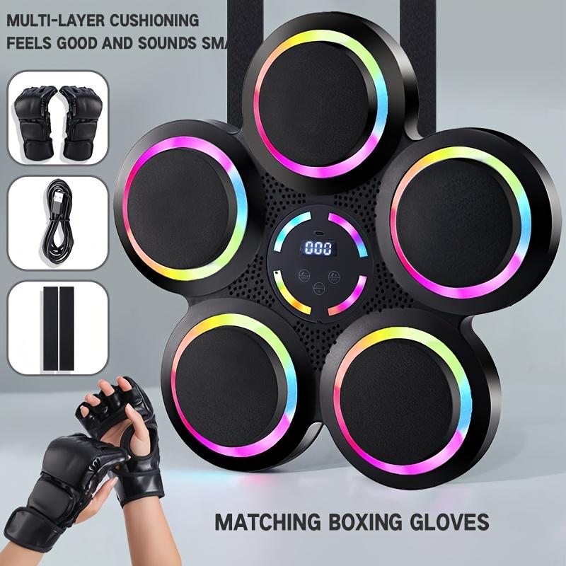 Smart Music with Gloves Boxing Target Suit, Dynamic Strike Sound Effect, Smart Led Counting, 984.25-Inch Wireless Connection Mobile Phone to Play Music, 9 Speed and Mode Adjustment, Light Rhythm, Adjustable Height, Music Boxing Sports