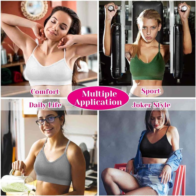 Clearance Items 2024 Padded Bralettes for Women, 6 Pcs Sports Bras for Women Pack, V Neck Cami Bando Bra for Women Girls