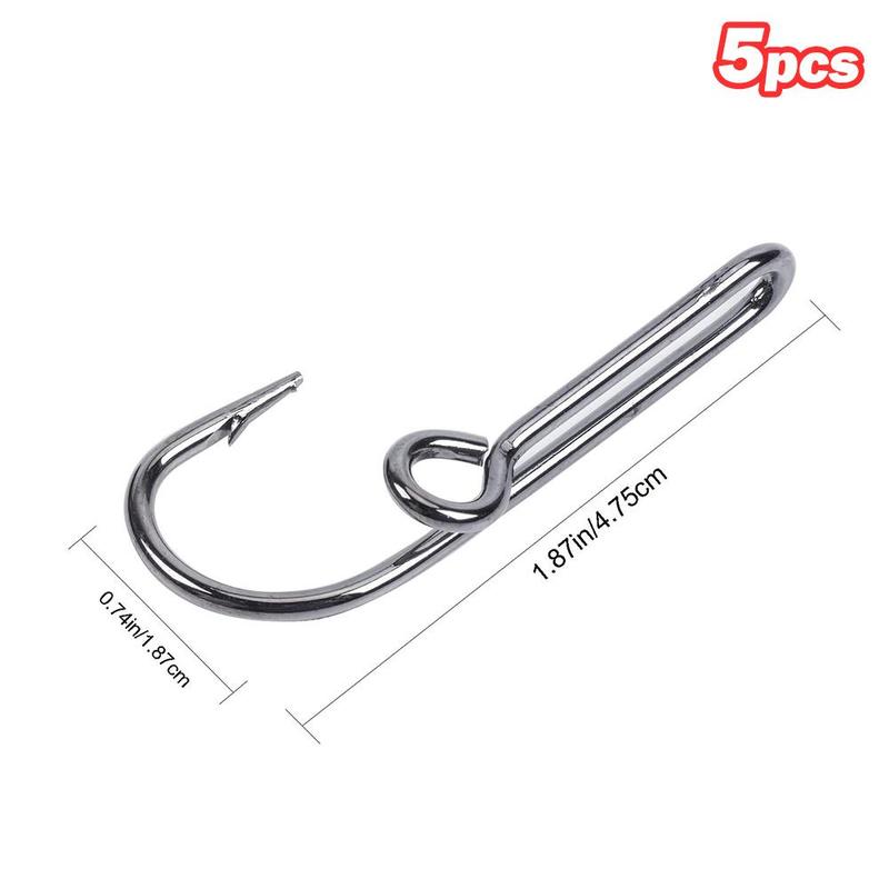 Fish Hook Hat Clip (5pcs), High Carbon Steel Buckle Wallet Hat Tie Pin, Fishing Accessories for Outdoor Camping