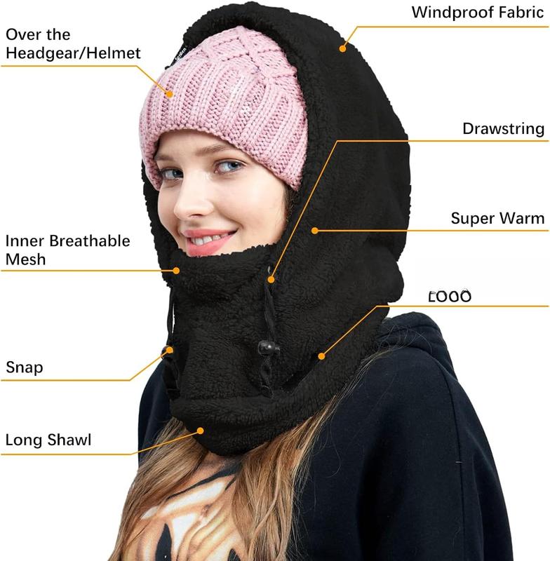 Balaclava Cold Weather Fleece Windproof Ski Mask Winter Breathable Thermal Face Mask Neck Warmer Scarf Helmet Hood