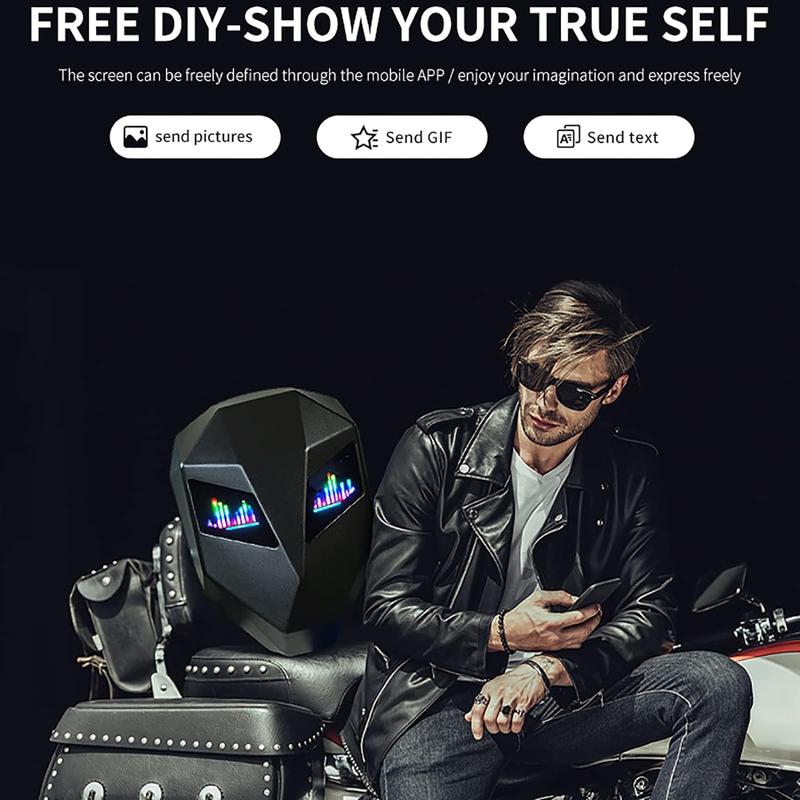 LED Smart backpack Laptop Bag Motorcycle Riding Backpack, LED Knight Backpack Cool Backpack with LED Eyes, Gifts for boyfriend, brother, father，Suitable for outdoor sports, street, parties