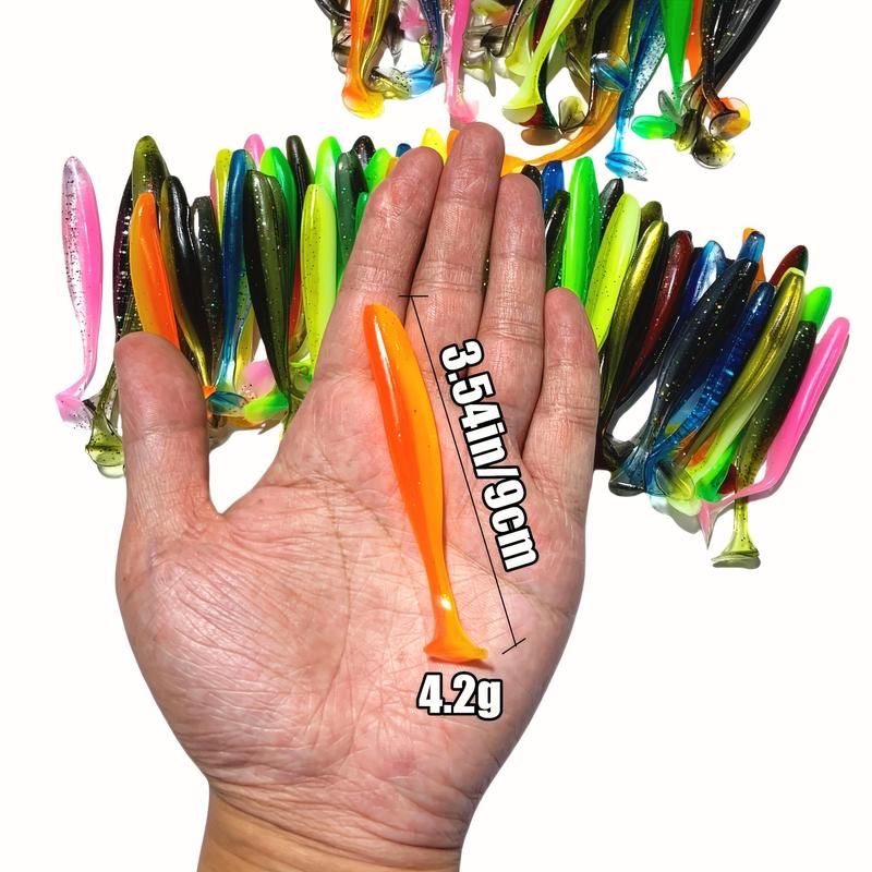 Soft Fishing Lures, Bionic T-tail Swimbaits, Bass Pike Fishing Tackles, Outdoor Fishing Accessories