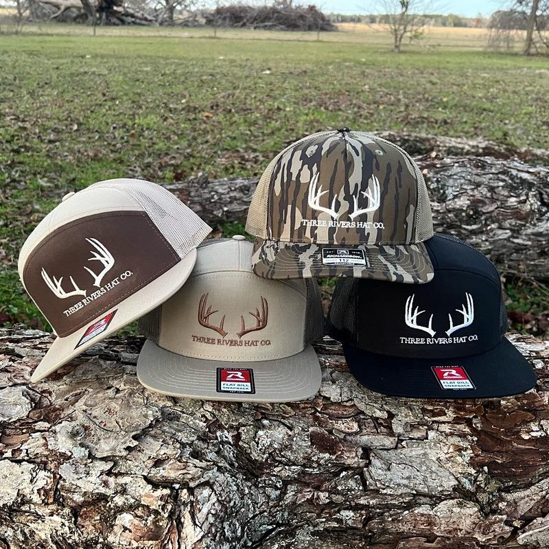 Classic Whitetail Rack-Flat Bill Hat Richardson 168 (5 color options)