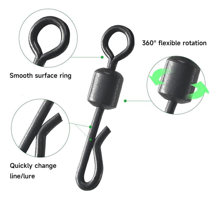 Fishing Swivel Snap, 50pcs set Quick Release Swivel, Professional Fishing Gear Accessories for Fishing Enthusiasts, Flyfishing, Solocamping, Picnicaesthetic,  Fishing Gear and Equipment