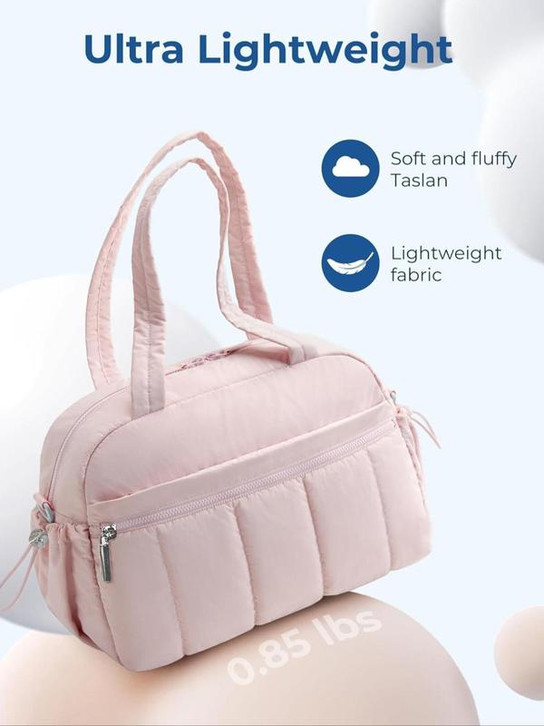 Women's Elegant Solid Color Quilted Tote Bag, Fashionable Large Capacity Gym Bag, Waterproof Gym Bag for Going Out, Short Trip, Fitness, Sports, Traveling