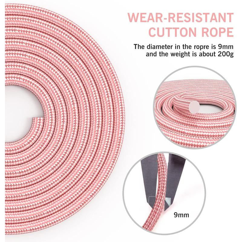 Jump Rope Cotton Adjustable Skipping Weighted jumprope for Women,Adult Athletic Fitness Exercise Jumping Rope (Pink)