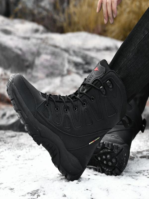 Men's Outdoor Hiking Boots, Casual Sporty Warm Snow Boots for Fall & Winter, Men's Hiking Shoes, Male Sports Shoes for Outdoor Activities, Shoes for Men