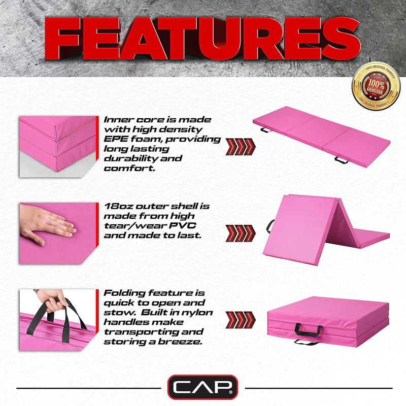 CAP Barbell All Purpose Folding Anti Tear Exercise Training Aerobic Fitness Gym & Gymnastics Balance Mat | Multiple options