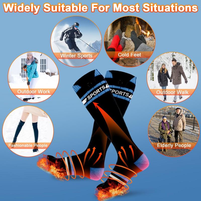 Heated Socks for Winter with 2x 6000mAh Rechargeable Battery, App Control, Adjustable Heat, Ideal for Skiing, Hiking, Hunting, and Outdoor Use