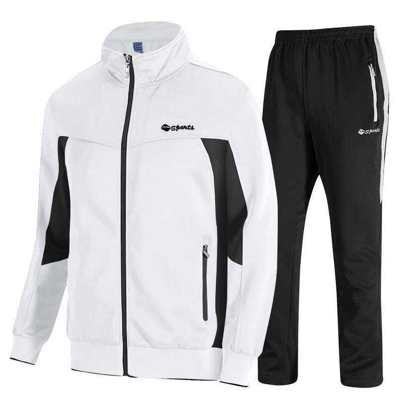 Gopune Men's 2 Piece Sports Sets Athletic Tracksuit Full Zip Warm Jogging Sweat Suits