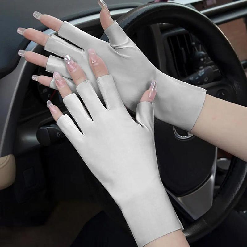 Half Finger Gloves, 1 Pair Breathable Sun Protection Gloves, Breathable Gloves for Driving and Riding