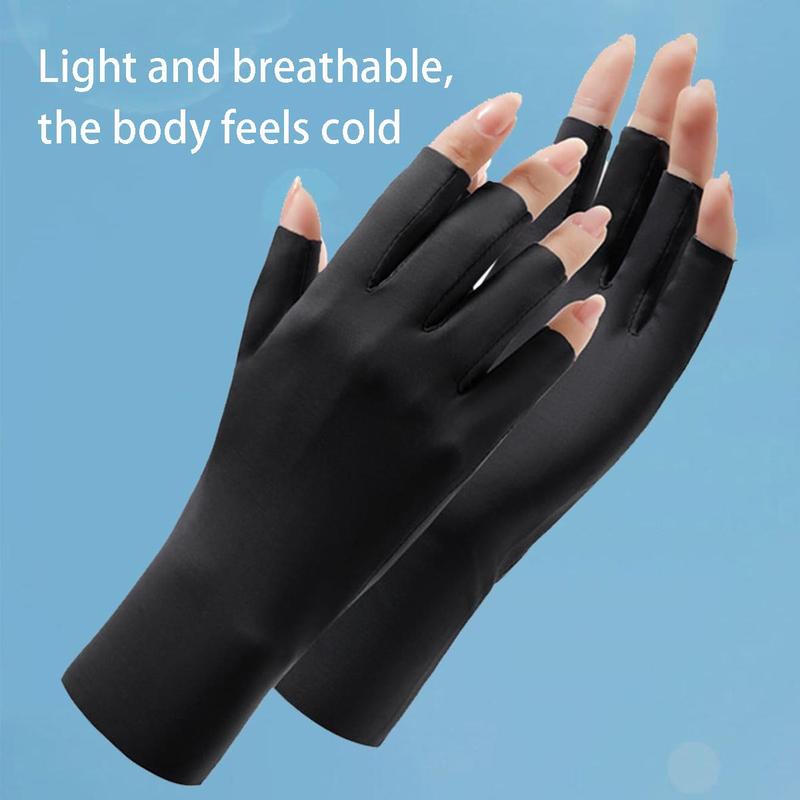 Half Finger Gloves, 1 Pair Breathable Sun Protection Gloves, Breathable Gloves for Driving and Riding