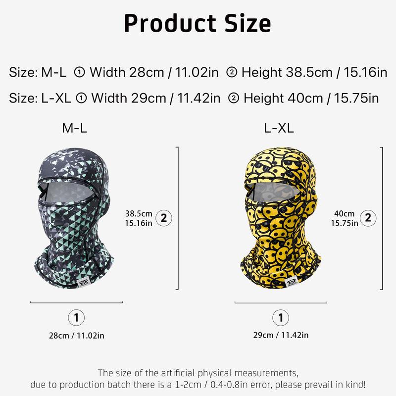 Geometric Print Balaclava, 2 Counts Breathable Face Covering Mask, Full Face Coverage Windproof & Coldproof Mask for Skiing & Outdoor Sports