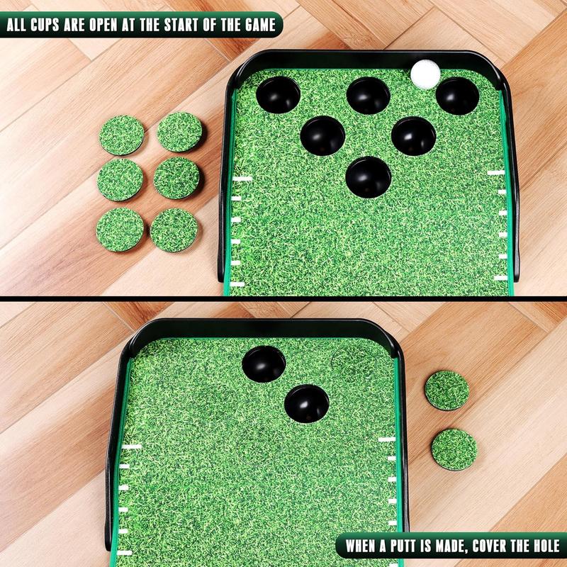 Pong Game Golf Putting Green - Premium Surface Golf Putting Mat with Distance Guides - Improve Your Putting Accuracy and Skills