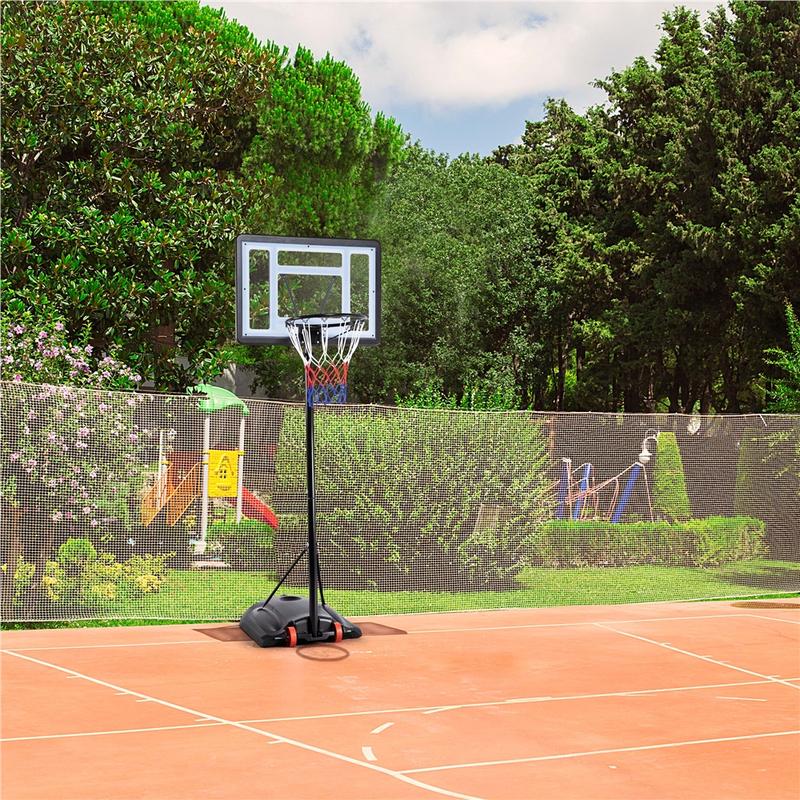 Costoffs 9.2FT Height-Adjustable Basketball Hoop System Portable Basketball Goal Outdoor Indoor Use with Wheels & Weighted Base