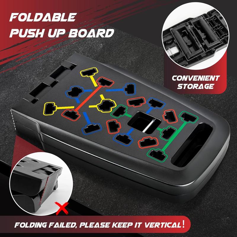 HOTWAVE Push-up Board for Fitness, a portable foldable 20-in-1 home gym push-up bar for floor push-up handles. Professional strength training equipment for men and women