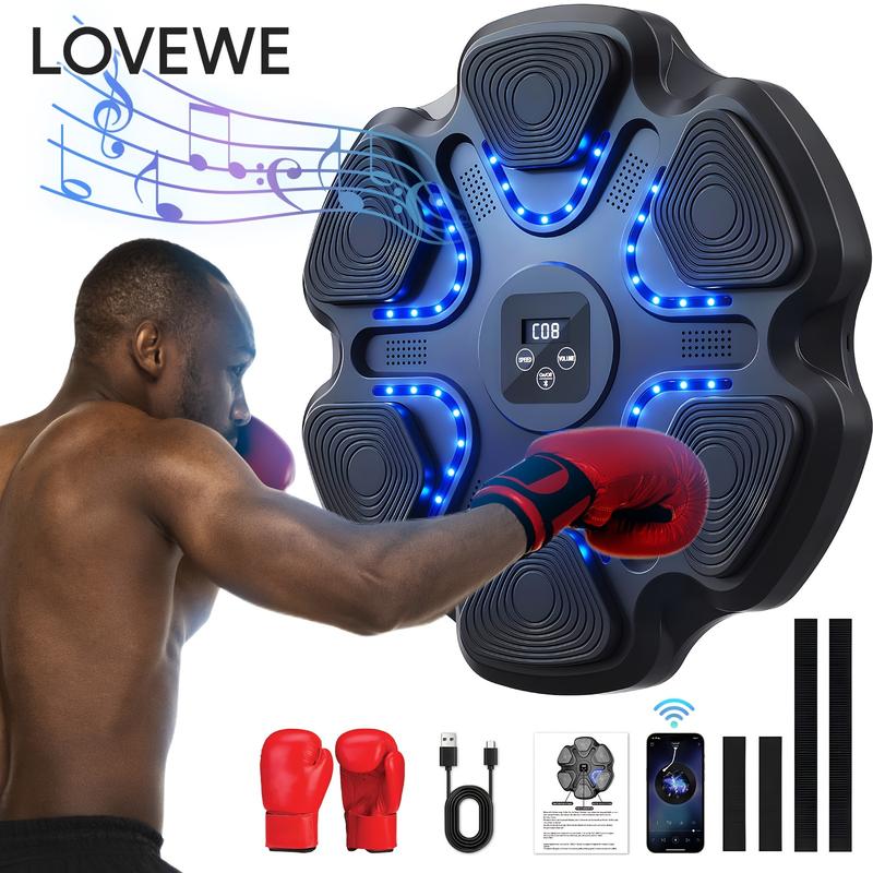 USB Charging Music Boxing Machine With Boxing Gloves, Interactive Fitness & Reflex Training Gear For Adults, Workout Equipment, Boxing Machine Wall For Home Workout Boxing Target Machine By LOVEWE