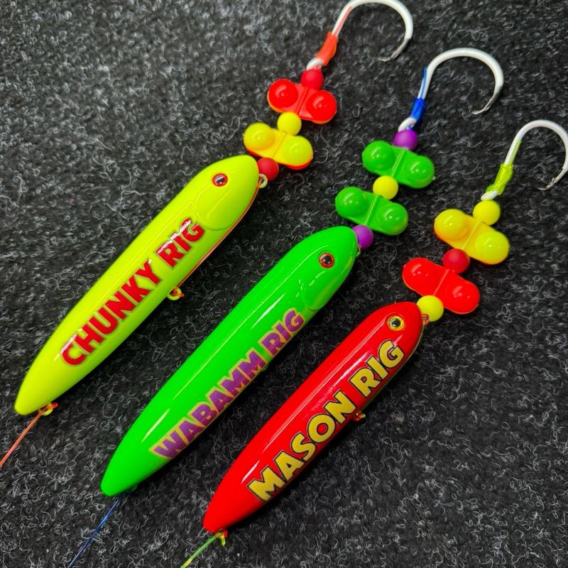 The Triple Rig Pack: Chunky Rig, Wabamm Rig, and the Mason Rig, pre-tied