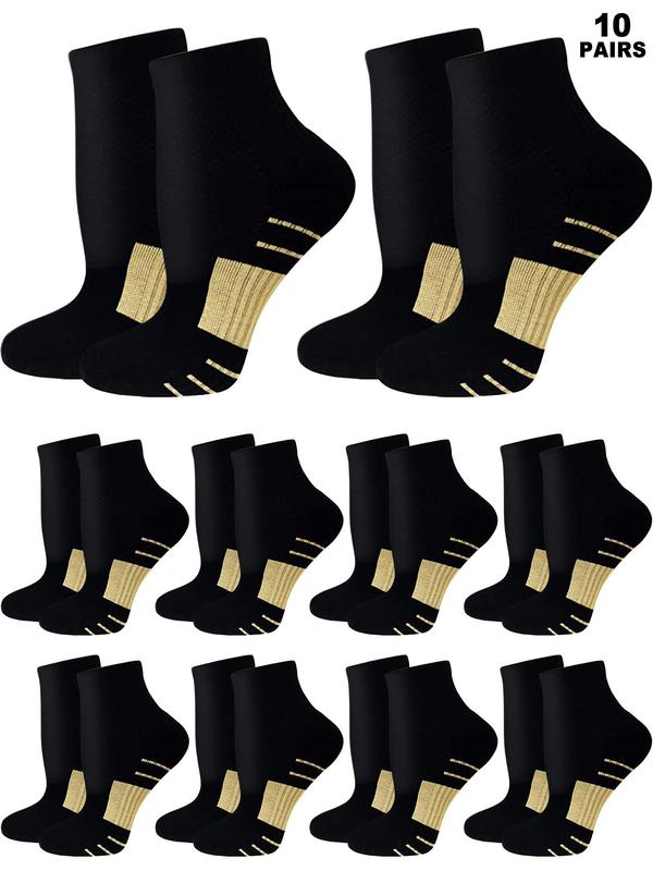 Striped Print Athletic Socks, Comfy Breathable Compression Socks for Women & Men, Sporty Crew Socks for Running Workout