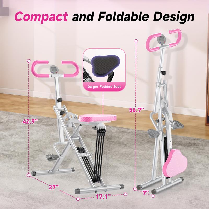 Home Squat Machine, Denim Competitive Core Exercise Machine, 330 Lbs Foldable, Adjustable 4 One Resistance Band, for Hip Riding and Rowing Machine, Abdominal Muscle Back Leg Pushing Hip Thrust