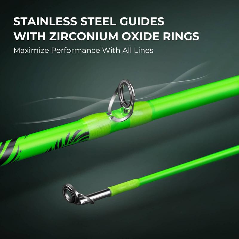 KastKing Zephyr Dual-tip Baitcasting Combos ,  Dual-tip Fishing Rod & Reel Combo, Dual Tips Section for Different Powers, IM6 Graphite 2Pc Blanks, KastFlex Technology, Rubber Cork Handle, Integrate Hook Keeper