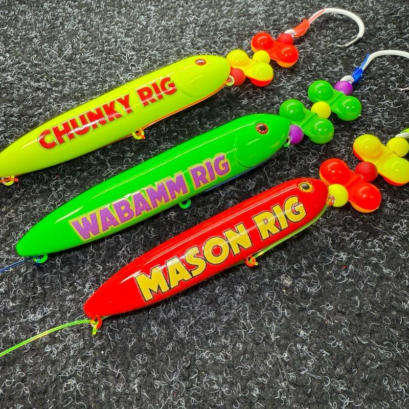 The Triple Rig Pack: Chunky Rig, Wabamm Rig, and the Mason Rig, pre-tied