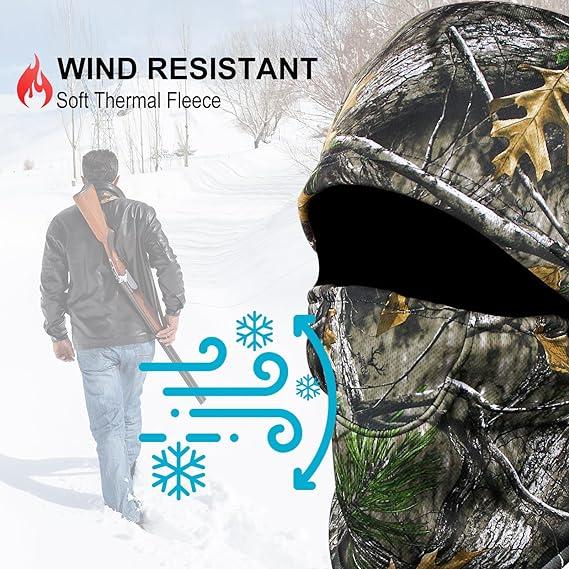 LOOGU Camo Balaclava for Hunting, Winter Balaclava Face Mask with Fleece