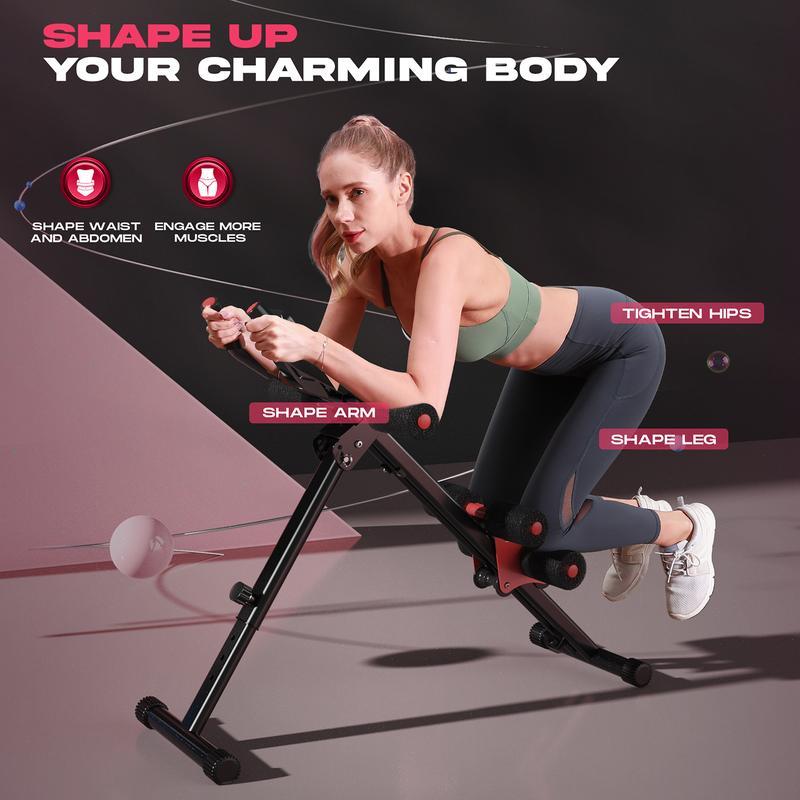 FLYBIRD Ab Workout Equipment, Adjustable Ab Machine Full Body Workout for Home Gym, Strength Training Exercise Equipment for Body Shaping Foldable Waist Trainer Suitable for Beginner