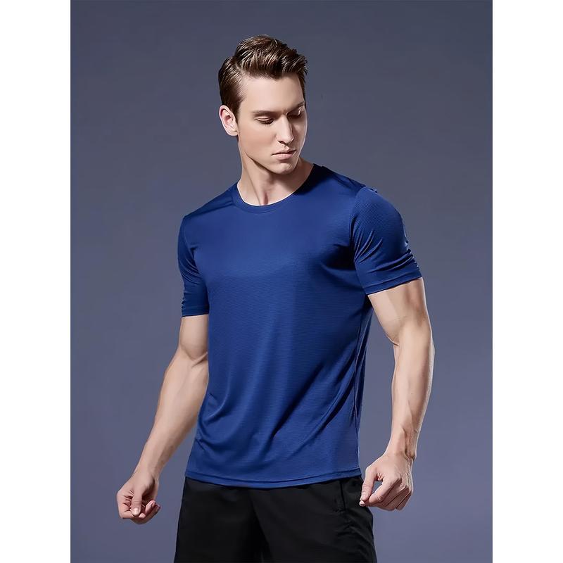 7pcs Men's Quick-Dry Athletic T-Shirts - Breathable, Moisture-Wicking Crew Neck Tees for Gym, Running & Outdoor Activities - Available in Navy, Army Green, Burgundy, Khaki, Black, White, Gray