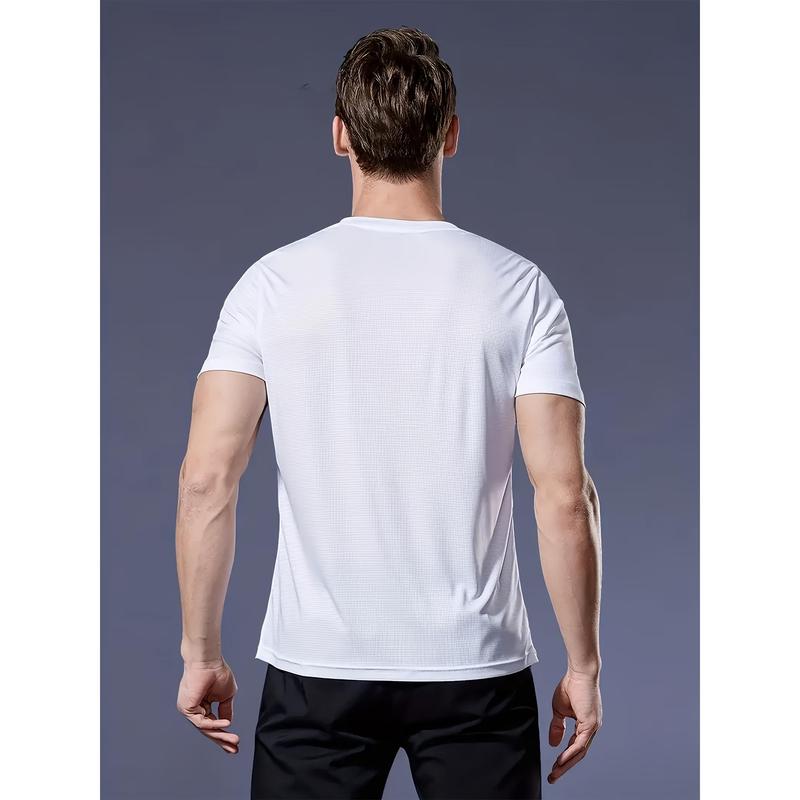 7pcs Men's Quick-Dry Athletic T-Shirts - Breathable, Moisture-Wicking Crew Neck Tees for Gym, Running & Outdoor Activities - Available in Navy, Army Green, Burgundy, Khaki, Black, White, Gray