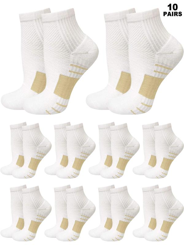 Striped Print Athletic Socks, Comfy Breathable Compression Socks for Women & Men, Sporty Crew Socks for Running Workout