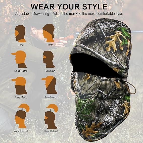 LOOGU Camo Balaclava for Hunting, Winter Balaclava Face Mask with Fleece