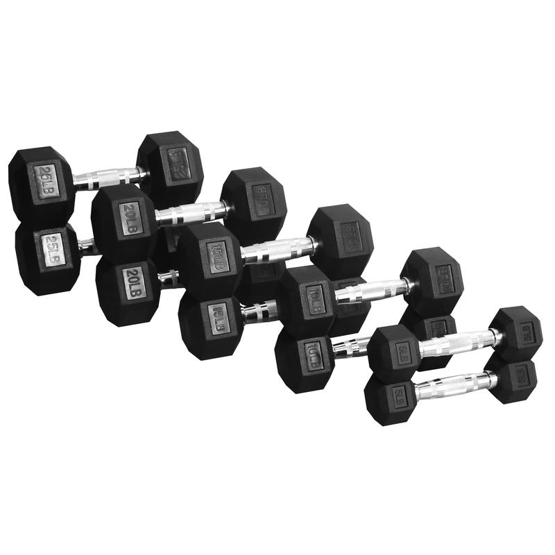 150 LB Dumbbell Set, Pair of 5, 10, 15, 20, 25 LBs, Multiple Packages