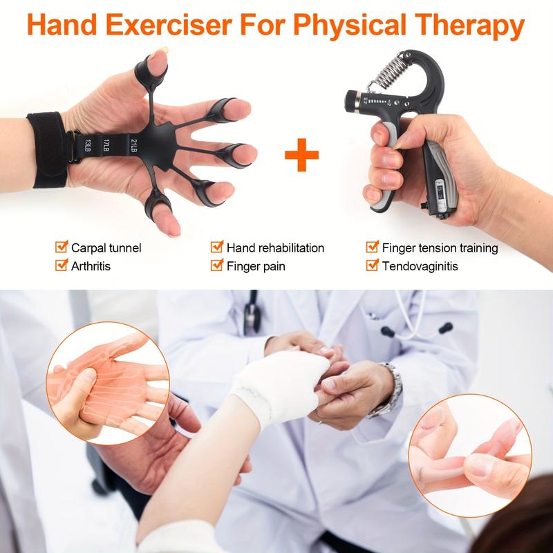 Grip Strength Strengthening Agent-Adjustable Hand Exerciser and Finger Stretcher-Hand Grip Strength Strengthening Agent Trainer for Muscle Exercise, Hand Therapy and Recovery-Relieve Arthritis Pain