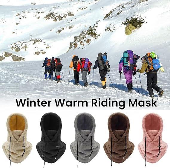 Solid color balaclava, windproof neck bib hood, lightweight and warm winter headwear balaclava for ski and outdoor sports enthusiasts